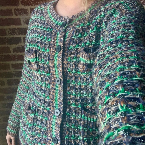 Sleepat11 funky multi color cardigan with functional buttons - Picture 6 of 10